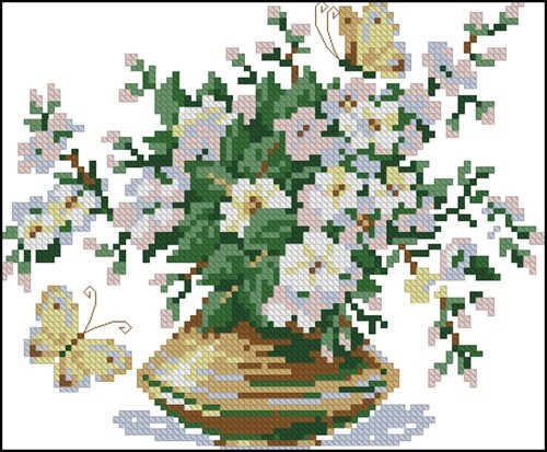 Bright Bouquet with Butterflies