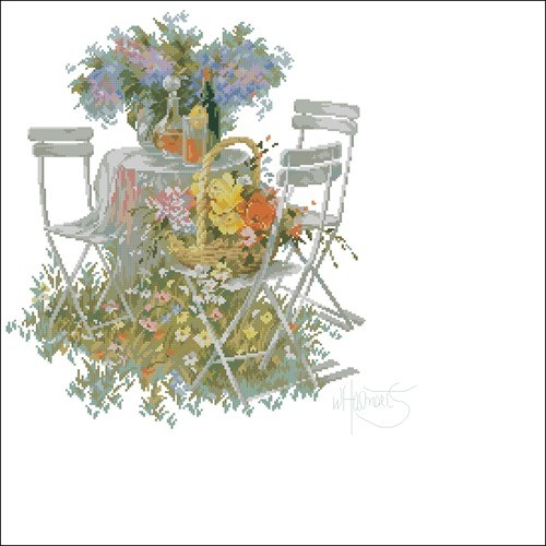 Bouquet on a Garden Table