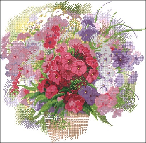 Watercolor Phlox Bouquet