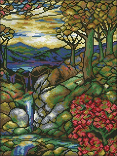 Tiffany Style Autumn Landscape