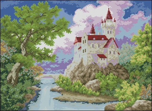 Stone Castle on a Rocky Cliff