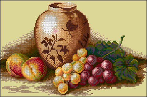 Персики и виноград