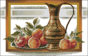 Натюрморт с персиками и графином
