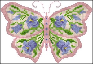 Butterfly with Canterbury Bells Butterfly with Canterbury Bells