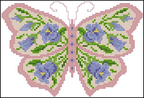 Butterfly with Canterbury Bells