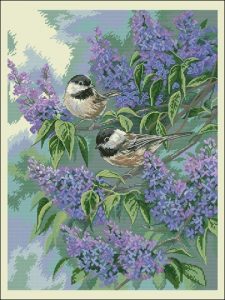 Chickadees and Lilacs Chickadees and Lilacs