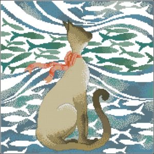 Кошка с рыбками (подушка) Кошка с рыбками (подушка)