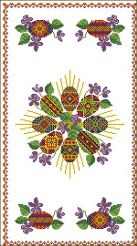 Схема для вышивки дорожки к Пасхе