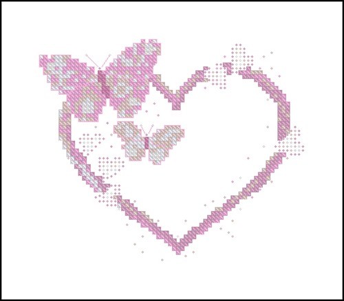 Розовые сердечки с бабочками