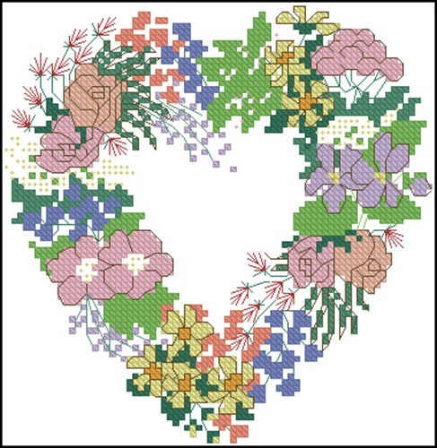 Heart wreath monogram