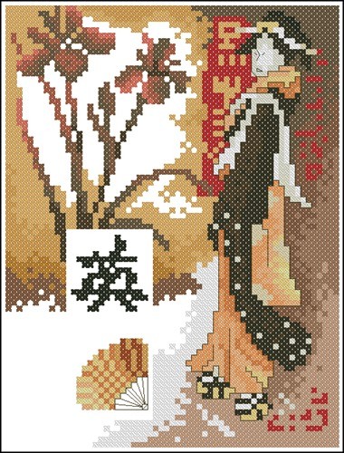 Geisha and flower
