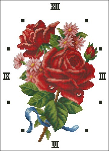 Розы часы красные