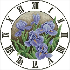 Вышиваем часы с ирисами Вышиваем часы с ирисами