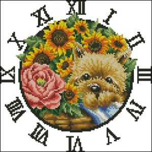 Clock Puppy by flower