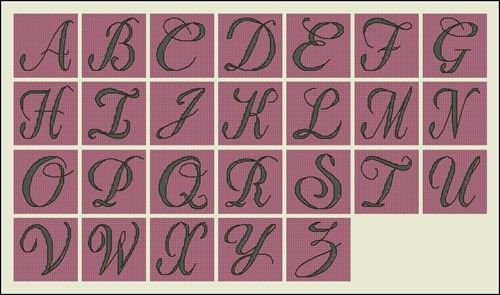Flourished Cursive Monogram Set