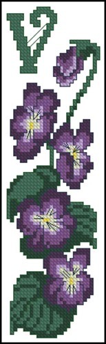 Violet Bookmark Letter V
