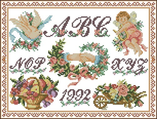 Alphabet Sampler with Cherub