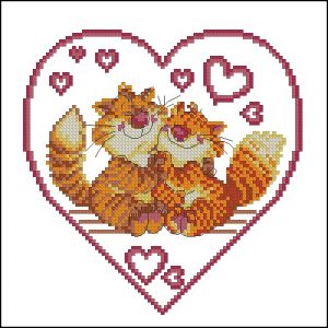 Котики в сердечке Котики в сердечке