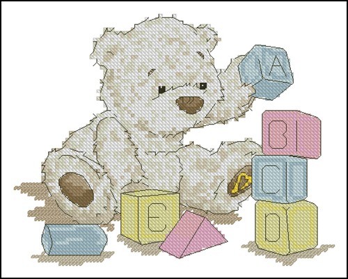 Teddy Bear with ABC Blocks