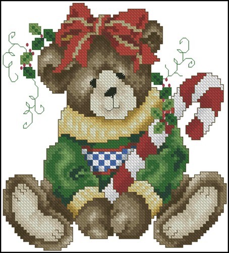 Christmas Teddy Bear with Candy Cane