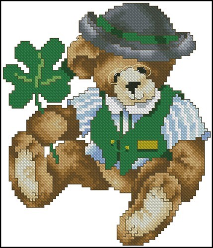 Irish Teddy Bear with Shamrock