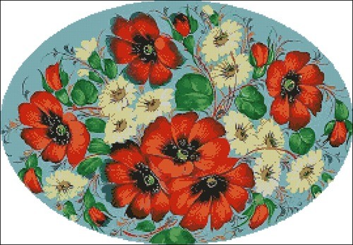 Маки (жостовская роспись)