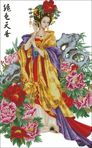 Geisha in flowers