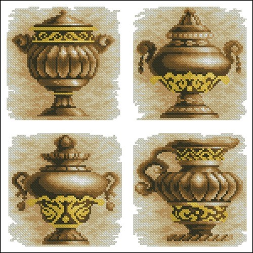4 старинные вазы