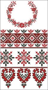 Свадебный рушник с народным узором Свадебный рушник с народным узором
