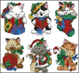 Christmas kitty ornaments Christmas kitty ornaments