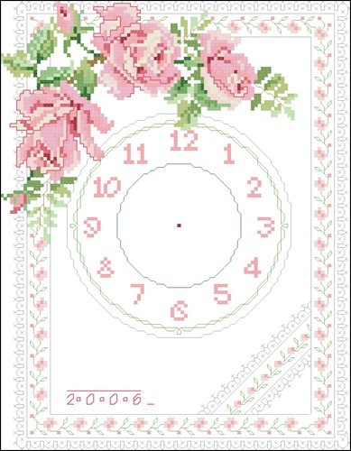 Pink Rose Clock Face