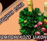 ВИДЕО: Новогодняя елка из шампанского и конфет Мастер-класс ВИДЕО: Новогодняя елка из шампанского и конфет Мастер-класс