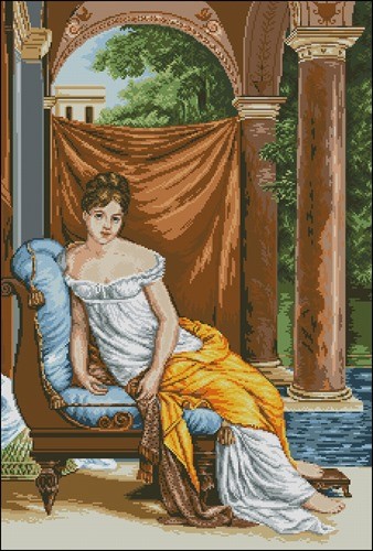 Lady in the Marble Colonnade
