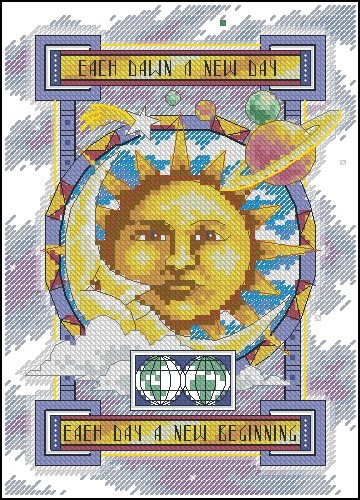 Celestial Sun and Moon Face