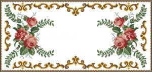 ВЫШИВКА-СКАТЕРТЬ С РОЗАМИ ВЫШИВКА-СКАТЕРТЬ С РОЗАМИ