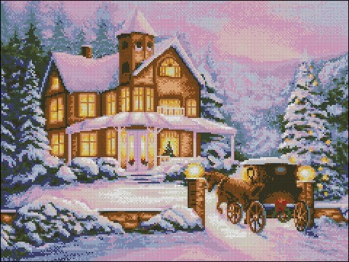Winter Mansion and Carriage