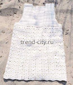 Белое платье крючком для девочки Белое платье крючком для девочки