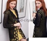 Черная ажурная кофта крючком Черная ажурная кофта крючком