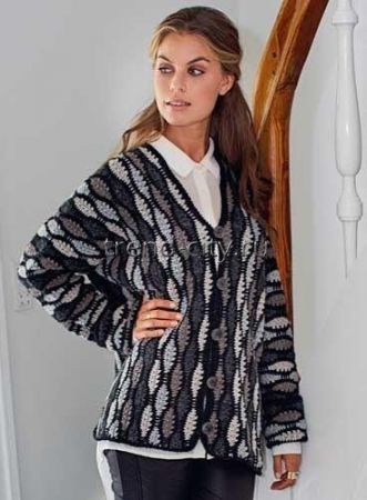 Wavy Pattern Crochet Cardigan - worn wavy pattern cardigan