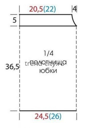 Мини-юбка крючком в полоску выкройка