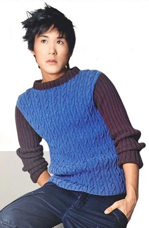 Cable Pattern Sweater for Men - worn by young man