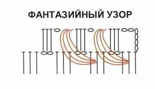 Объемный узор крючком №2002 схема