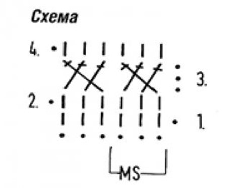 Плотный узор крючком №1604 (схема)