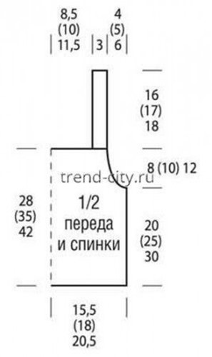 Полосатый топ крючком для девочки выкройка