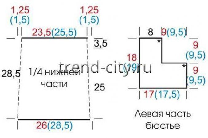 Разноцветный топ крючком выкройка