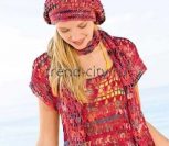 Шарфик крючком из меланжевой пряжи Шарфик крючком из меланжевой пряжи