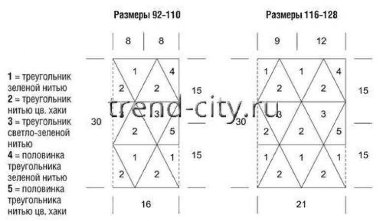 Топ крючком из треугольных мотивов для девочки выкройка