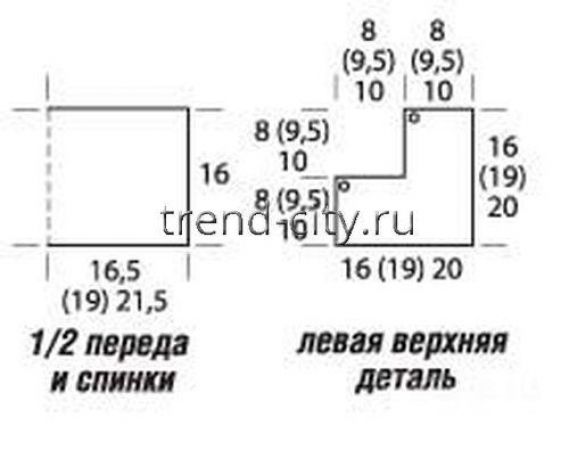 Топ крючком с ажурным ромбом выкройка