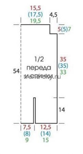 Туника крючком со вставками выкройка