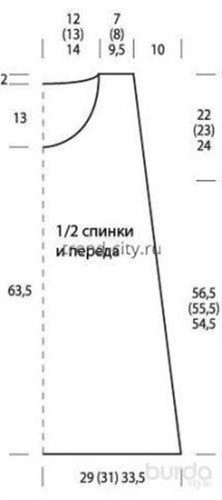 Туника крючком в полоску выкройка